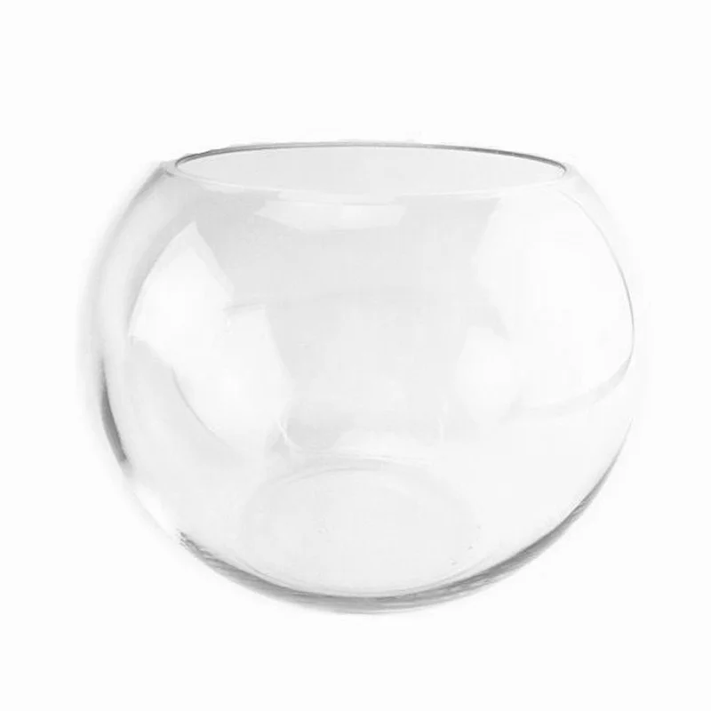 Multipurpose Glass Bowl Vase Terrarium for Plants Flowers Aquarium Fish Tank, Max Diameter: 12cm