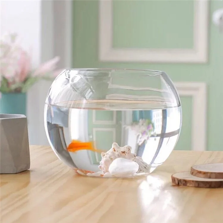 Multipurpose Glass Bowl Vase Terrarium for Plants Flowers Aquarium Fish Tank, Max Diameter: 15cm