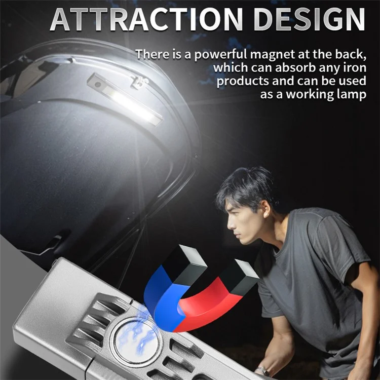 K-512 Multifunctional Laser Pen Light Emergency Illumination Red Warning Magnetic Clip Design Flashlight