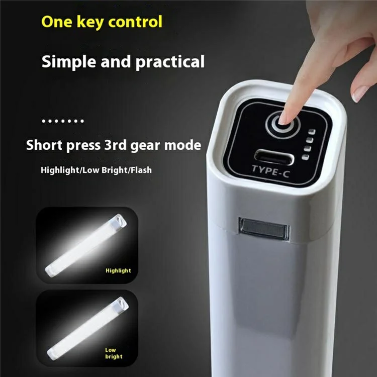 30W 65000K Waterproof LED Rechargeable Light Tube Magnetic Hanging Outdoor Emergency Lamp