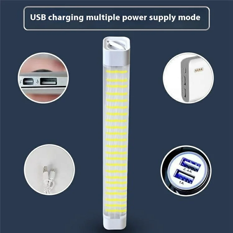 30W 65000K Waterproof LED Rechargeable Light Tube Magnetic Hanging Outdoor Emergency Lamp