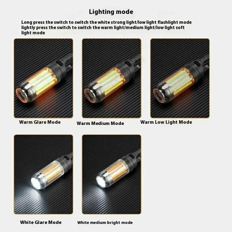 YY17 Wiederaufladbare Campinglampe Warm- / Weißlicht Tragbare Outdoor-Zeltleuchte, 8 Wolfram-Filamente