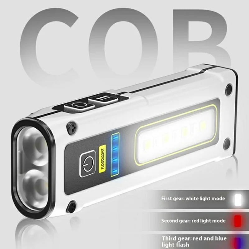 STD01 COB Luz de Trabalho Mini Lanterna LED em Liga de Alumínio com Lâmpada de Inspeção de Emergência Magnética - Branco