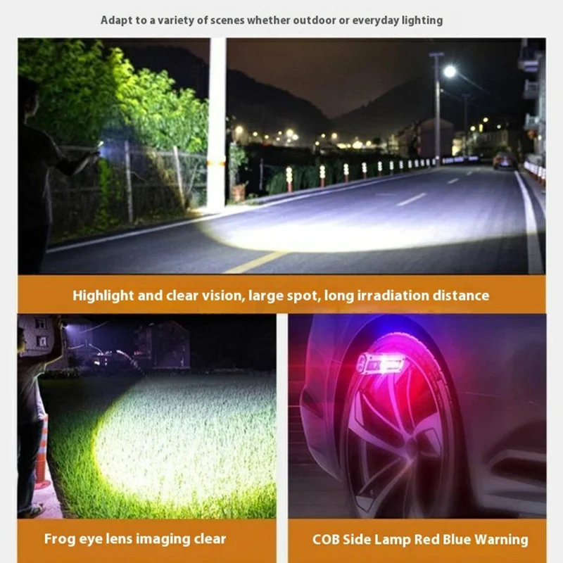 STD01 COB Luz de Trabalho Mini Lanterna LED em Liga de Alumínio com Lâmpada de Inspeção de Emergência Magnética - Branco