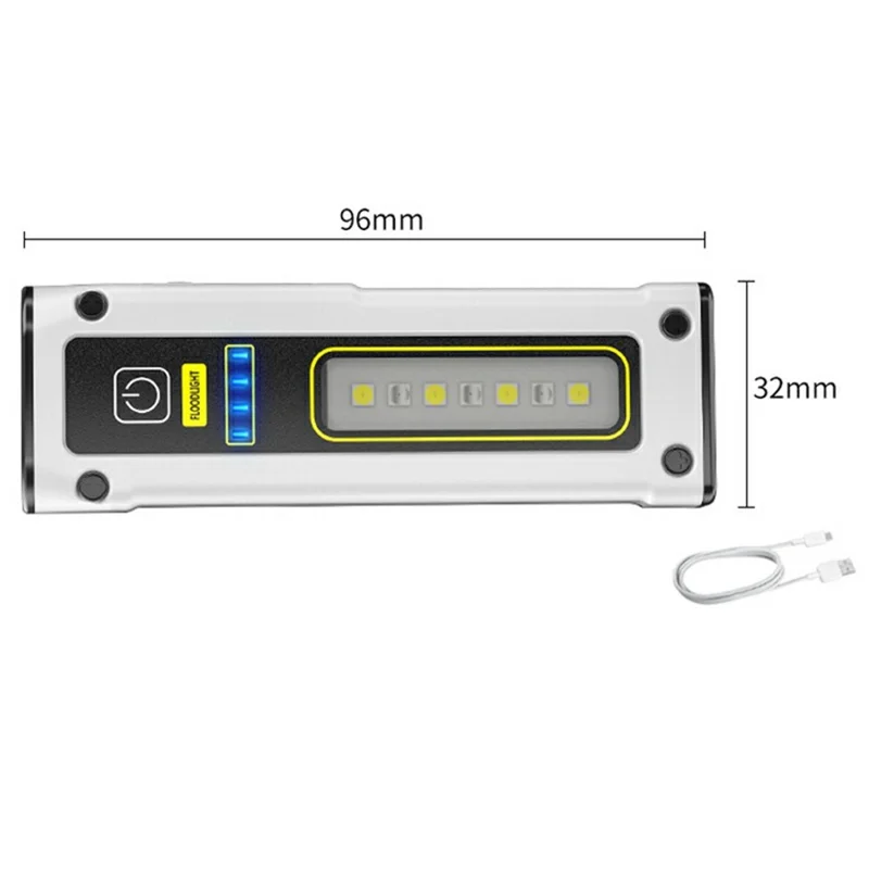 STD01 COB Luz de Trabalho Mini Lanterna LED em Liga de Alumínio com Lâmpada de Inspeção de Emergência Magnética - Branco