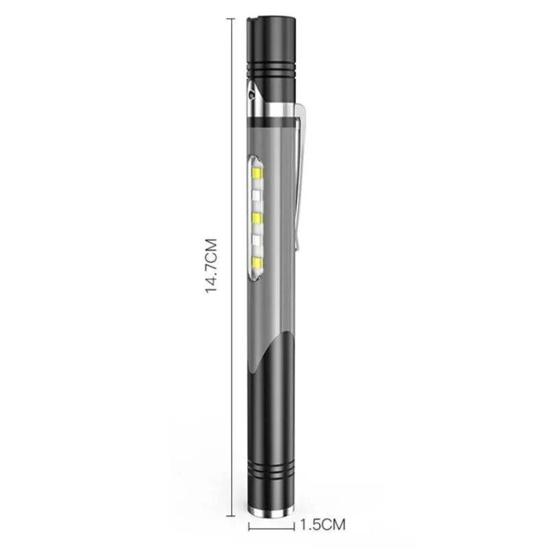 B35 Pen Light Portable Flashlight Dual with Color Light Source for Medical Examination  /  Outdoor Emergency - Grey