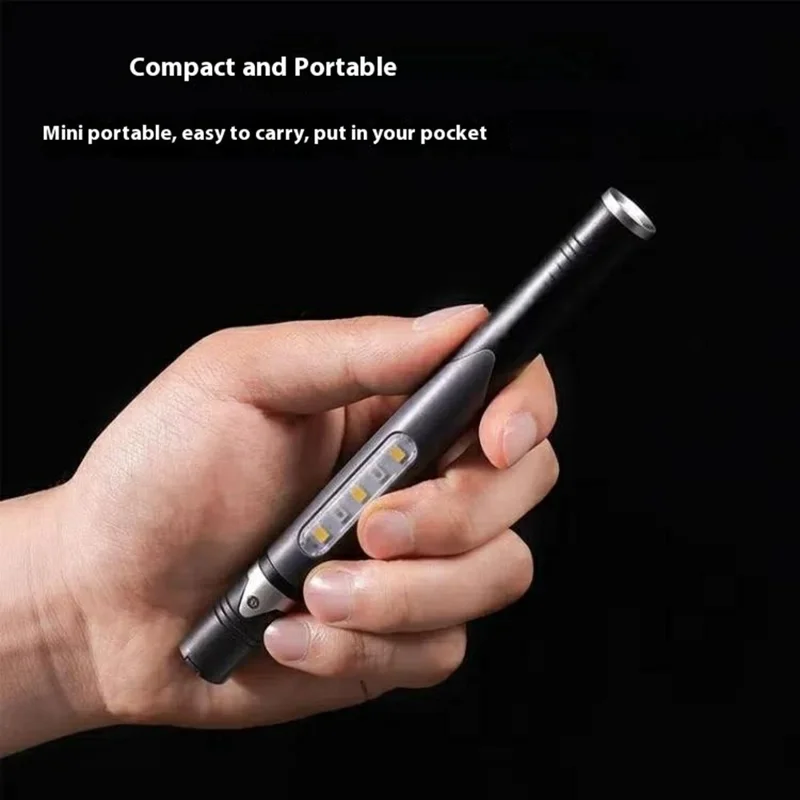 B35 Pen Light Portable Flashlight Dual with Color Light Source for Medical Examination  /  Outdoor Emergency - Grey