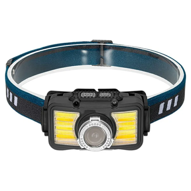 W6100A Lanterna de Cabeça LED Mini com Sensor de Movimento COB para Aventura Externa e Pesca - Iluminação de Alta Intensidade - Preto