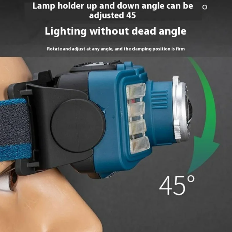 W6100A Lanterna de Cabeça LED Mini com Sensor de Movimento COB para Aventura Externa e Pesca - Iluminação de Alta Intensidade - Preto