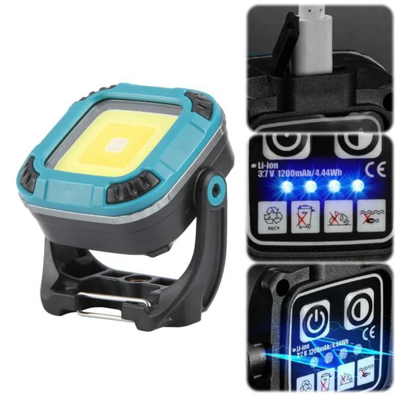 W8129-1 Tragbare COB Arbeitsleuchte für Outdoor-Camping mit magnetischer Basis, wiederaufladbare Zeltlampe - Blau