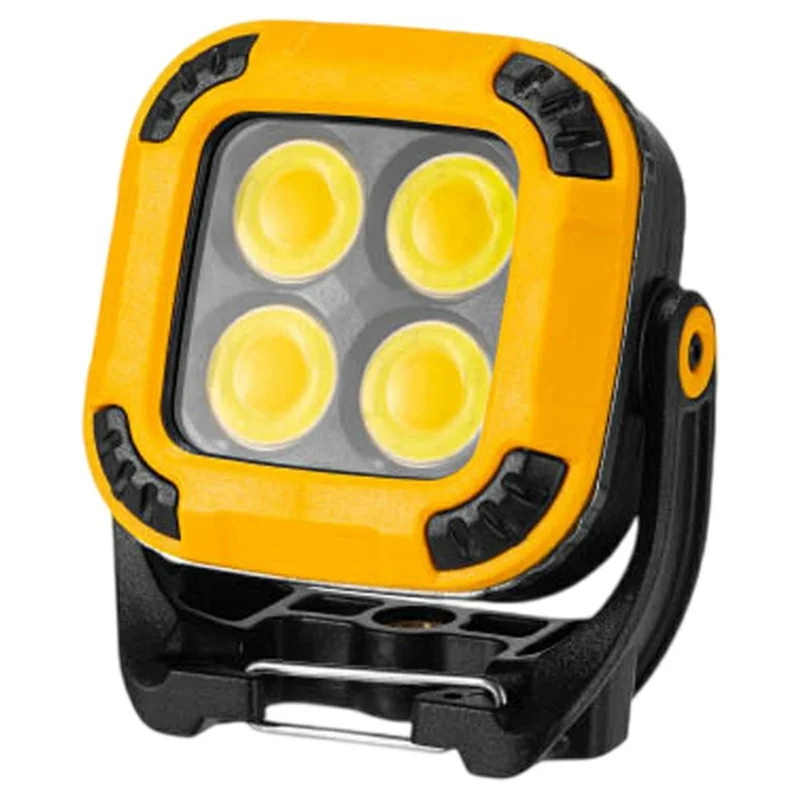 W8129-4 Outdoor Camping 4 COB LED Square Work Light Portable Multifunction Tent Lamp with Magnetic Base - Yellow