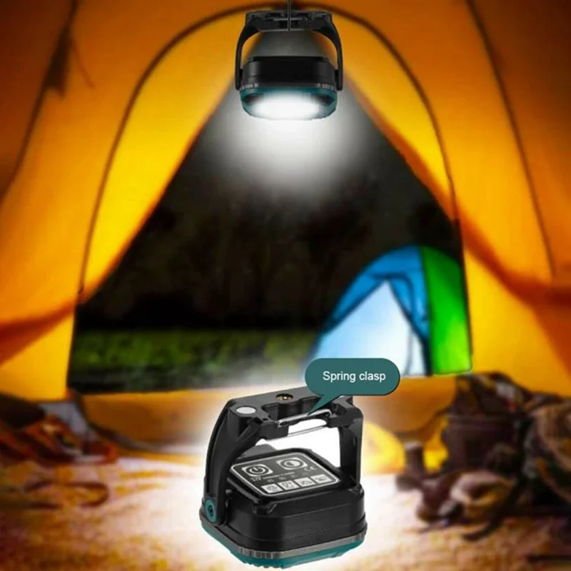 W8129-4 Outdoor Camping 4 COB LED Square Work Light Portable Multifunction Tent Lamp with Magnetic Base - Yellow