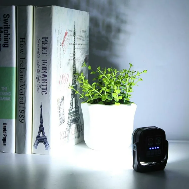 W8129-4 Outdoor Camping 4 COB LED Square Work Light Portable Multifunction Tent Lamp with Magnetic Base - Yellow