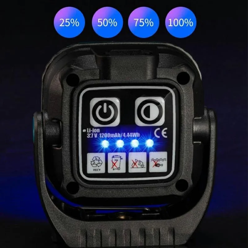 W8129-5 Mini Square Work Light for Outdoor Camping Tent LED Lamp with Magnetic Base - Blue