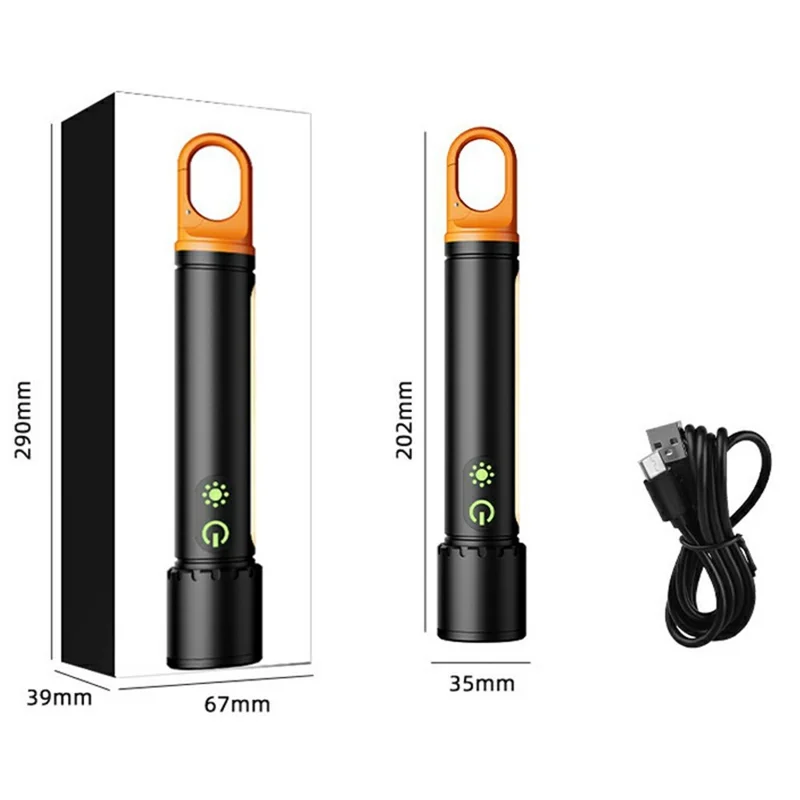 X725 Outdoor Camping Torch Telescopic Zoom White Laser Flashlight with Power Bank Function