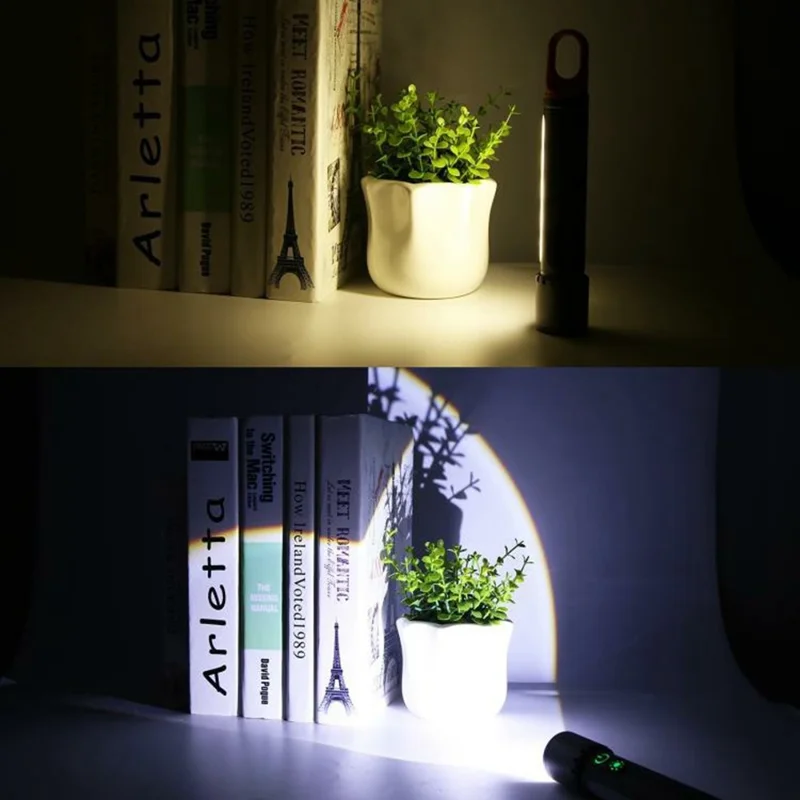 X725 Outdoor Camping Torch Telescopic Zoom White Laser Flashlight with Power Bank Function