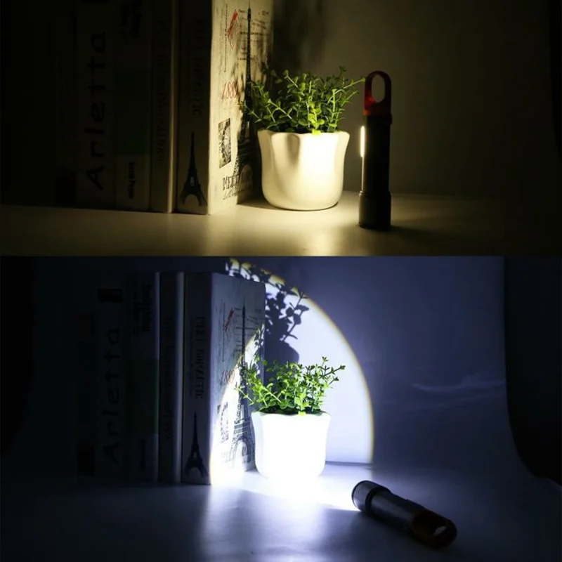 X723 Lampe de poche laser blanche zoomable pour extérieur 800 lm, rechargeable par USB-C, en alliage d'aluminium pour le camping - Argent