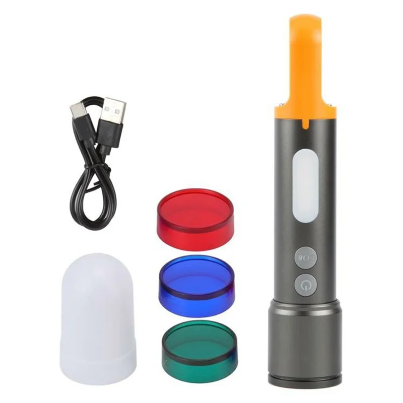 X723 Lampe de poche laser blanche zoomable pour extérieur 800 lm, rechargeable par USB-C, en alliage d'aluminium pour le camping - Argent