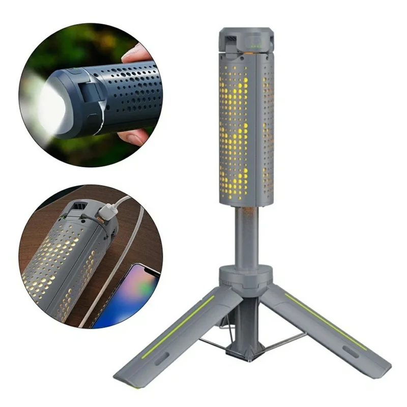 KXK2086 360 Degree Rotation Stepless Dimming Expandable Camping Lantern Waterproof Foldable Flashlight