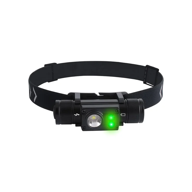 HP500 1000lm Flashlight Aluminum Alloy USB C Fast Charging Outdoor Camping Headlamp Built In 2000mAh Lithium Battery - Green Side Light