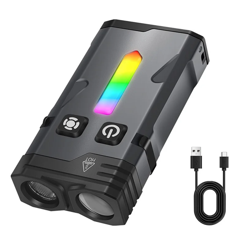 EV10 EDC Mini Flashlight Aluminum Alloy RGB Flood Spotlight IP66 Waterproof Outdoor Emergency Torch