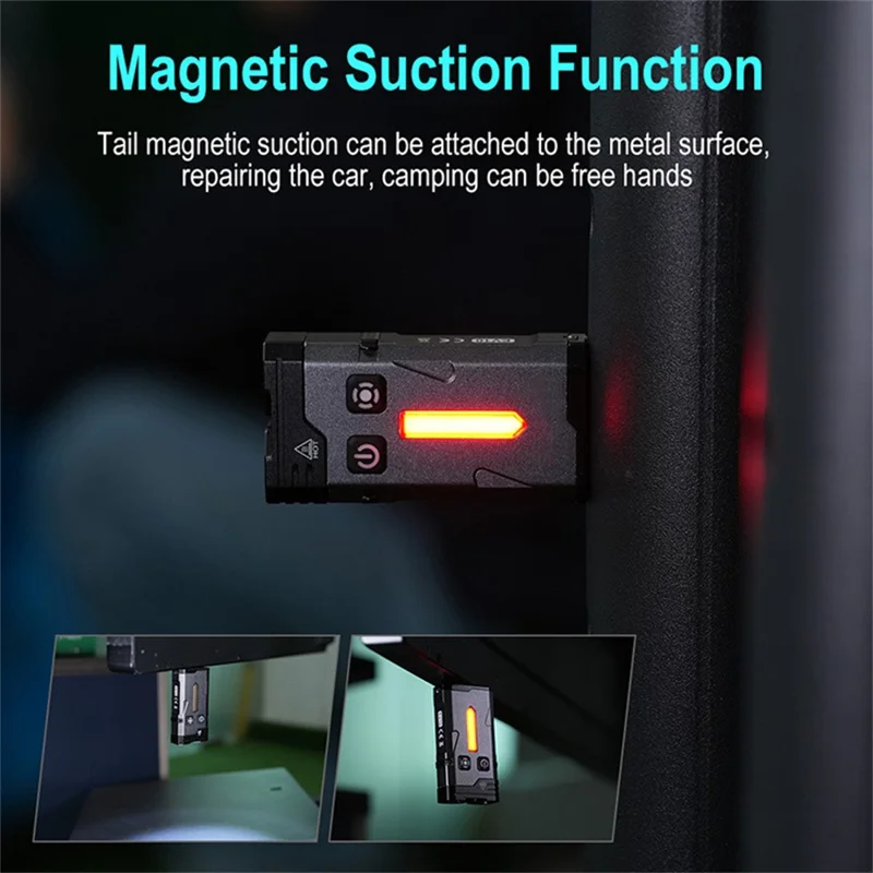 EV10 EDC Mini Flashlight Aluminum Alloy RGB Flood Spotlight IP66 Waterproof Outdoor Emergency Torch