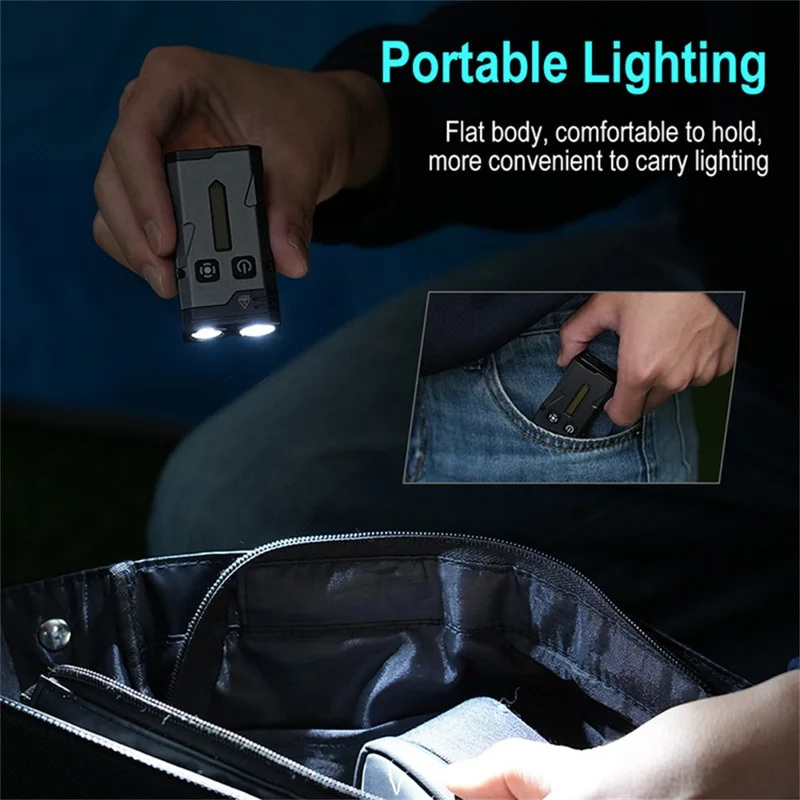 EV10 EDC Mini Flashlight Aluminum Alloy RGB Flood Spotlight IP66 Waterproof Outdoor Emergency Torch