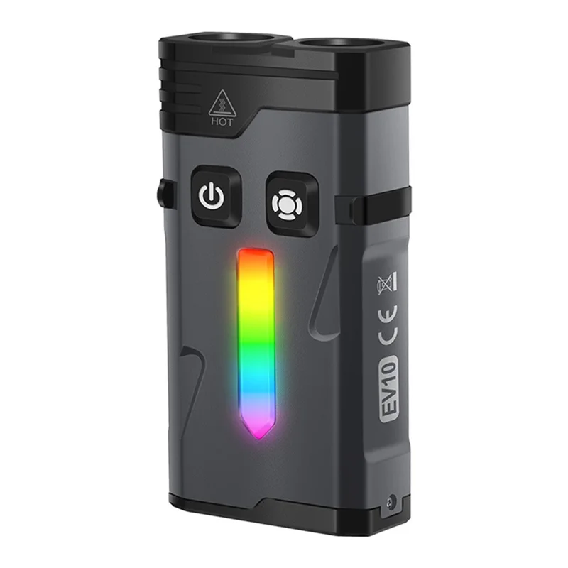 EV10 EDC Mini Flashlight Aluminum Alloy RGB Flood Spotlight IP66 Waterproof Outdoor Emergency Torch