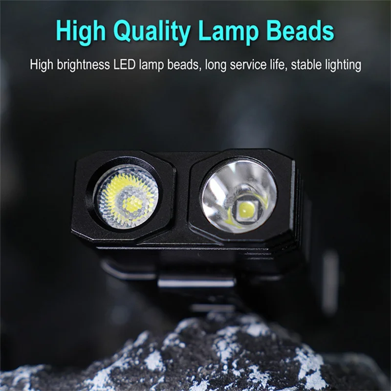 EV10 EDC Mini Flashlight Aluminum Alloy RGB Flood Spotlight IP66 Waterproof Outdoor Emergency Torch