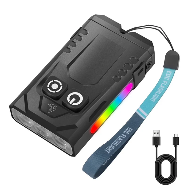 Lanterna Mini de Liga de Alumínio EV15S RGB Luz de Trabalho Magnética com Luz UV 365nm Recarregável