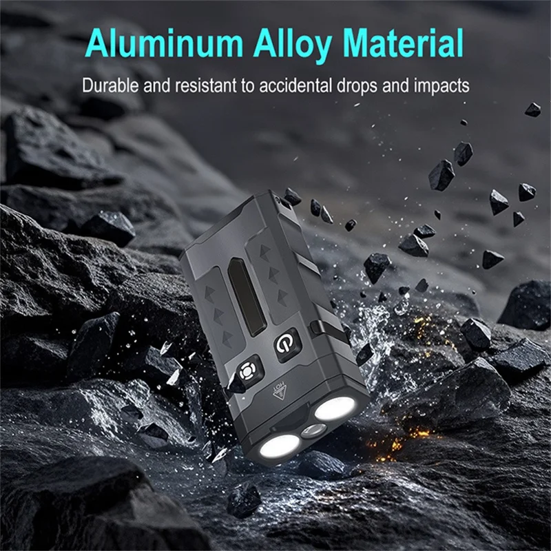 EV20 EDC Mini Flashlight White + UV Light High Power Torch Aluminum Alloy RGB Atmosphere Lamp