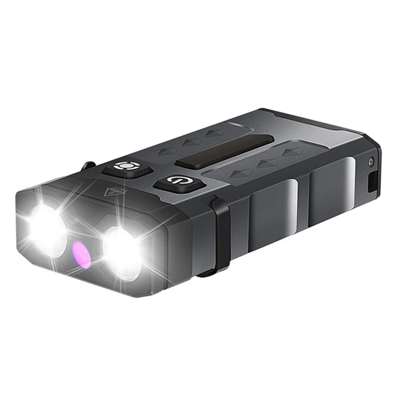 EV20 EDC Mini Flashlight White + UV Light High Power Torch Aluminum Alloy RGB Atmosphere Lamp