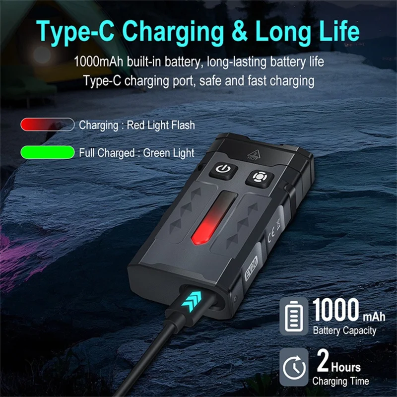 EV20 Lampe de poche portable d'extérieur en alliage d'aluminium Torche laser vert RGB Lampe d'ambiance