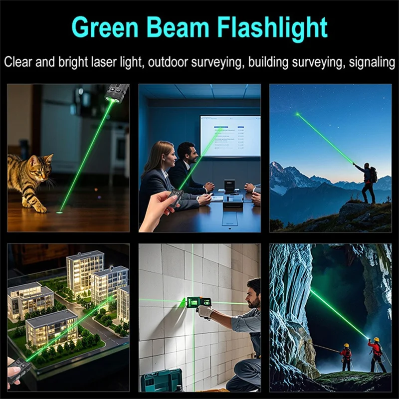 EV20 Lampe de poche portable d'extérieur en alliage d'aluminium Torche laser vert RGB Lampe d'ambiance