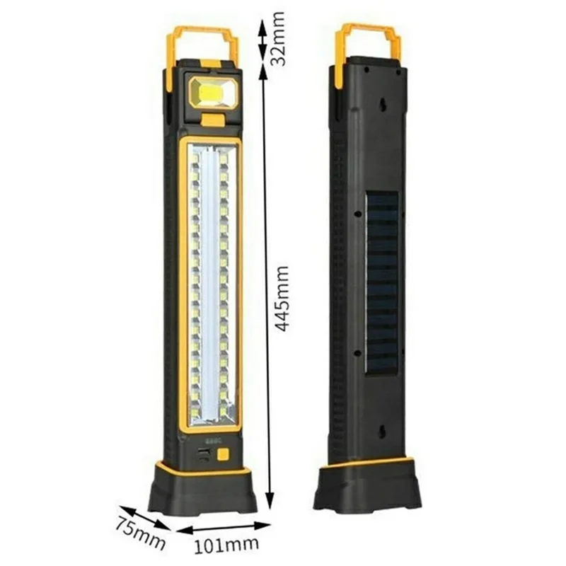 GZ02901 Luce da Lavoro USB Multiuso con Pannello Solare, Lampada Portatile di Emergenza per Campeggio