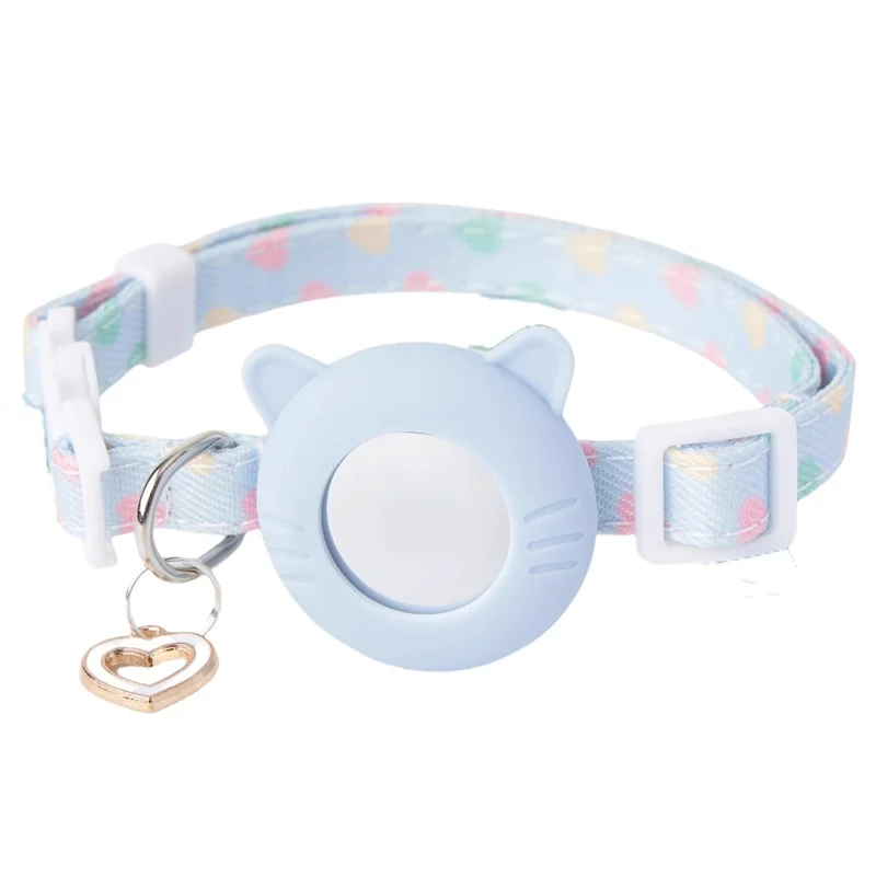 For AirTag Lovely Silicone Protective Case Pet Collar + Front Rear Hydrogel Film Set - Green / M