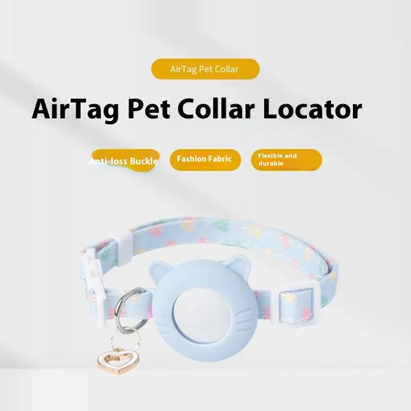 For AirTag Lovely Silicone Protective Case Pet Collar + Front Rear Hydrogel Film Set - Green / M
