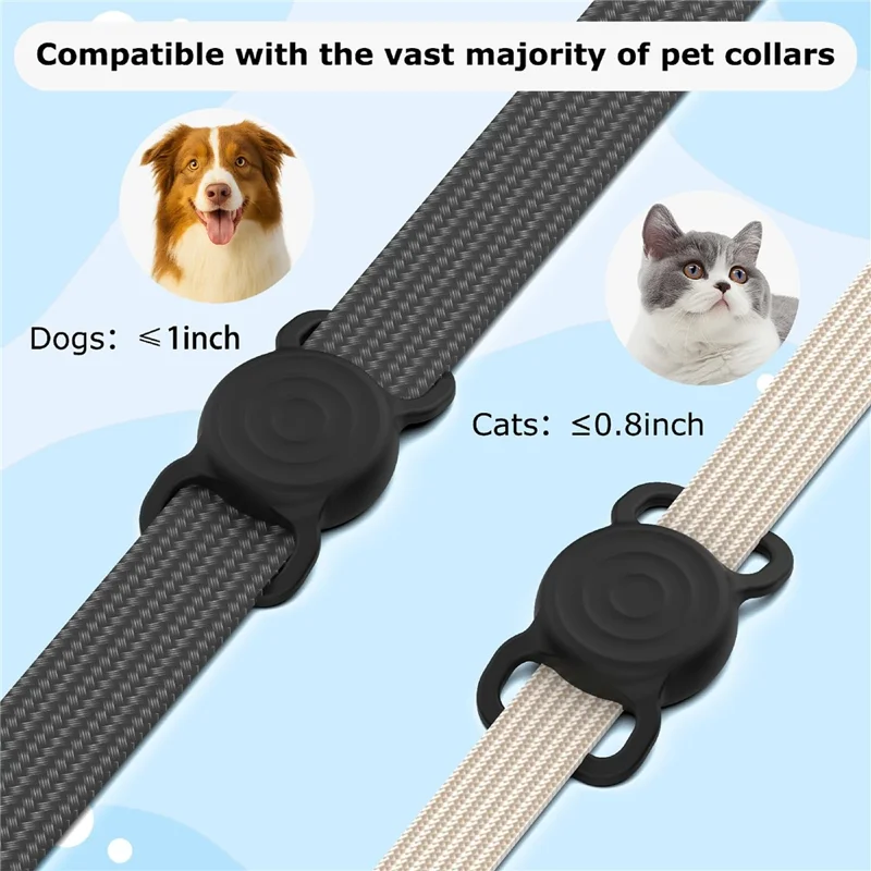Para Apple AirTag Anti Lost Pet Tracker Diseño de onda Estuche de silicona con película de hidrogel frontal y trasera Juego - Negro