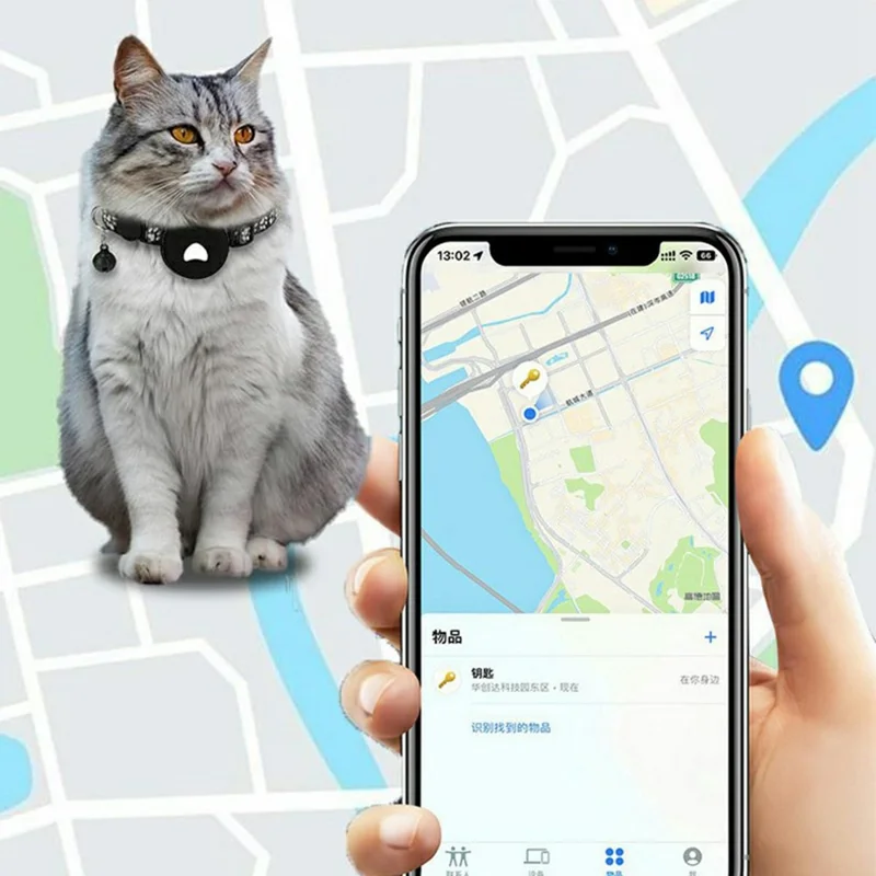 For Apple AirTag Tracker Silicone Case Pet Collar Attachment Dog Paw Pattern Anti Drop Protective Cover - White
