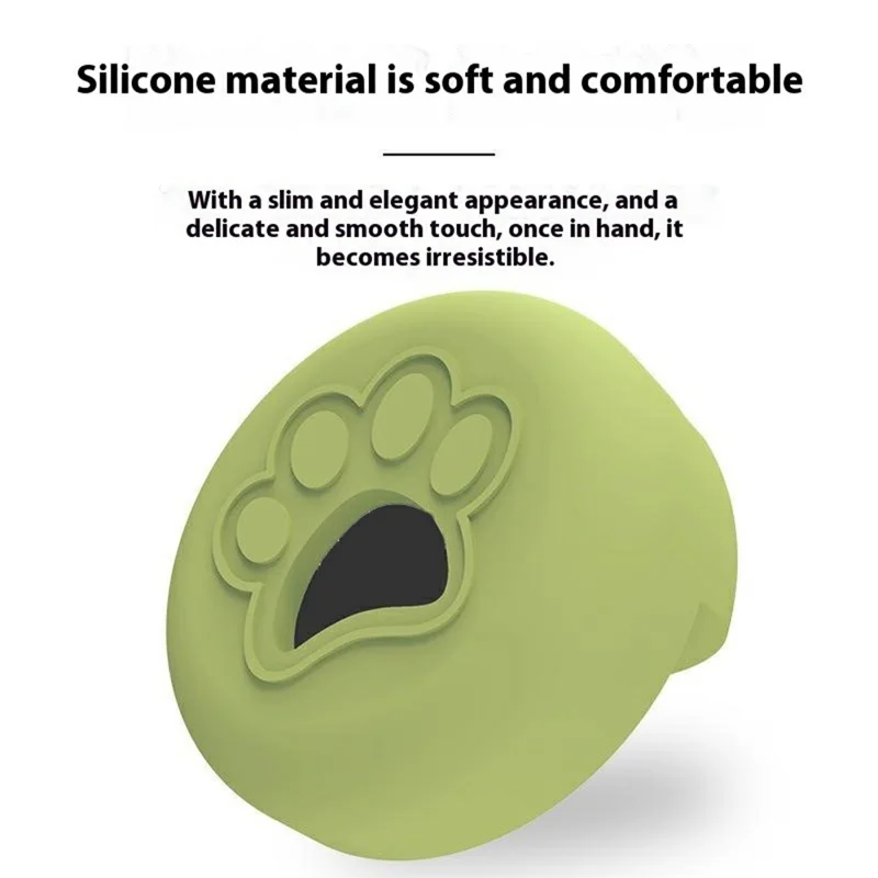 For Apple AirTag Tracker Silicone Case Pet Collar Attachment Dog Paw Pattern Anti Drop Protective Cover - White