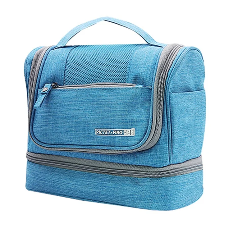 Pictet. Fino Rh67 Portátil Viagens À Prova D 'Água Waterry Bag Maquiagem Cosméticos Saco De Armazenamento Com Gancho De Pendurar - Azul