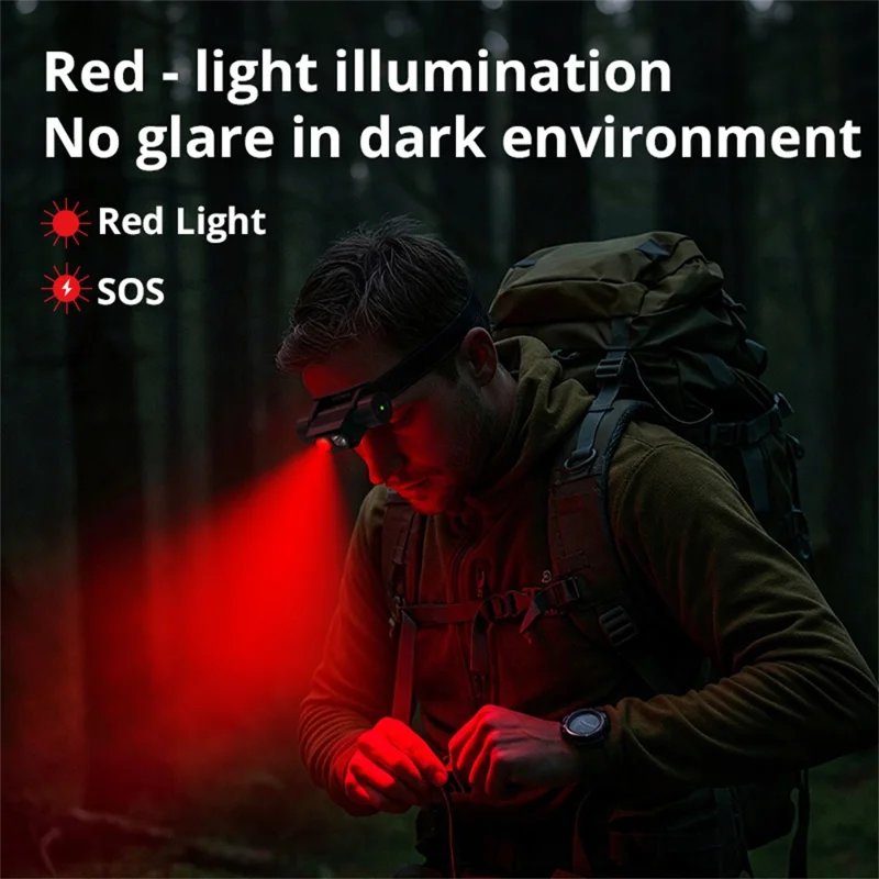 TANK007 H21 Spotlight  /  Floodlight Dual Light Source Headlamp 1000 Lumens Aluminum Alloy Head Torch - White+Red
