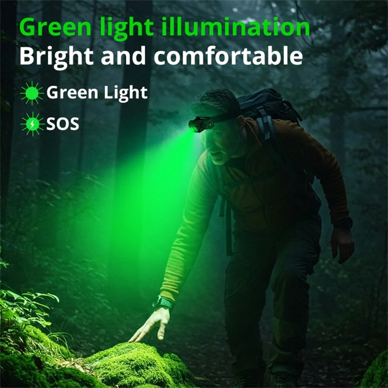 TANK007 H21 Spotlight  /  Floodlight Dual Light Source Headlamp 1000 Lumens Aluminum Alloy Head Torch - White+Green