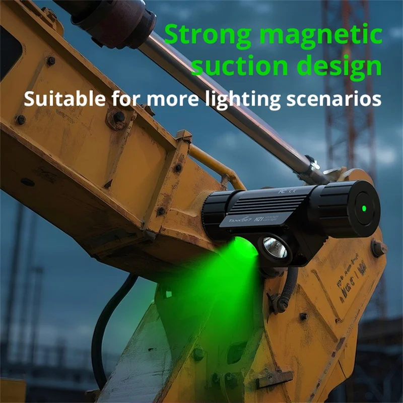 TANK007 H21 Spotlight  /  Floodlight Dual Light Source Headlamp 1000 Lumens Aluminum Alloy Head Torch - White+Green