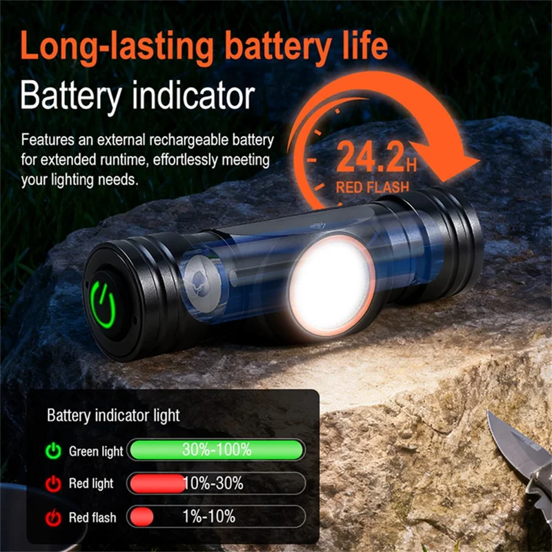 HP400 lysstærk hovedlampe i aluminiumslegering med 2500 mAh batteri, LED-hovedlygte til udendørs brug, vandtæt til cykling, løb og camping