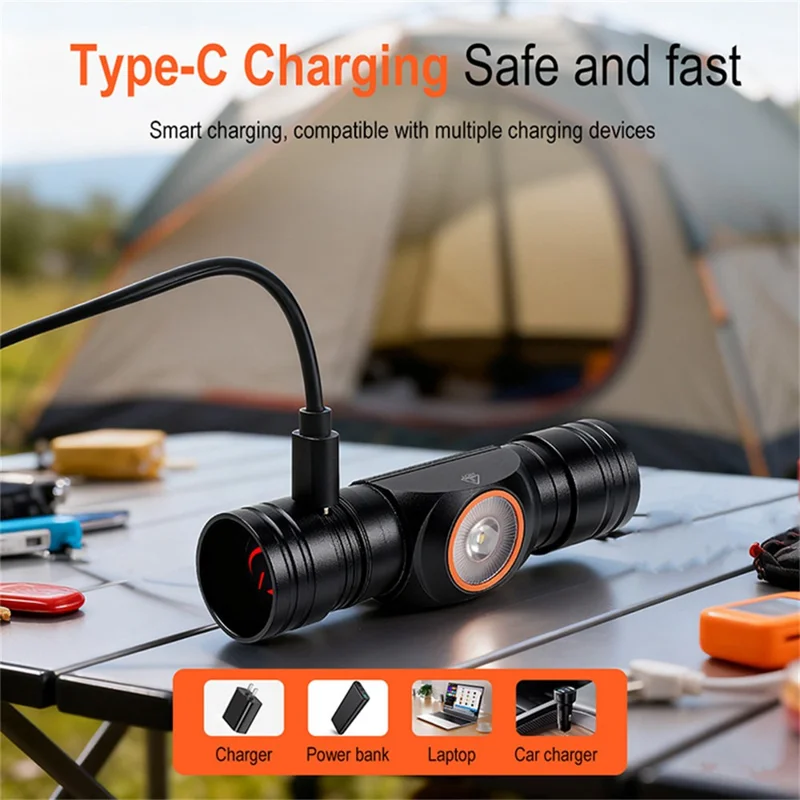 HP400 lysstærk hovedlampe i aluminiumslegering med 2500 mAh batteri, LED-hovedlygte til udendørs brug, vandtæt til cykling, løb og camping