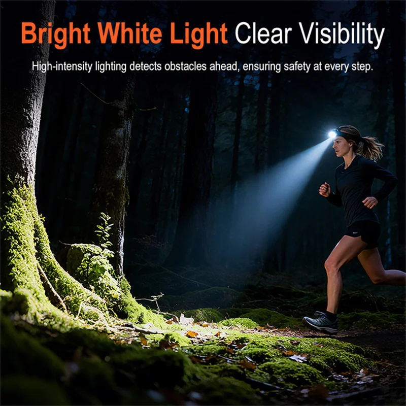 HP400 lysstærk hovedlampe i aluminiumslegering med 2500 mAh batteri, LED-hovedlygte til udendørs brug, vandtæt til cykling, løb og camping