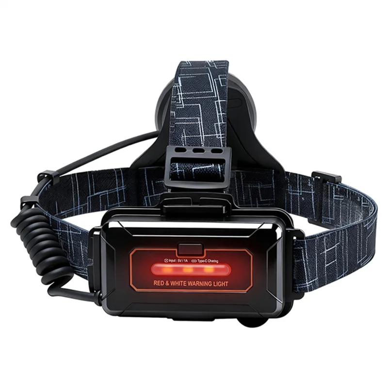 B10 IPX4 Impermeable LED Brillante Linterna Frontal Recargable con Puerto Tipo C con 2×1500mAh Batería Alcance Largo