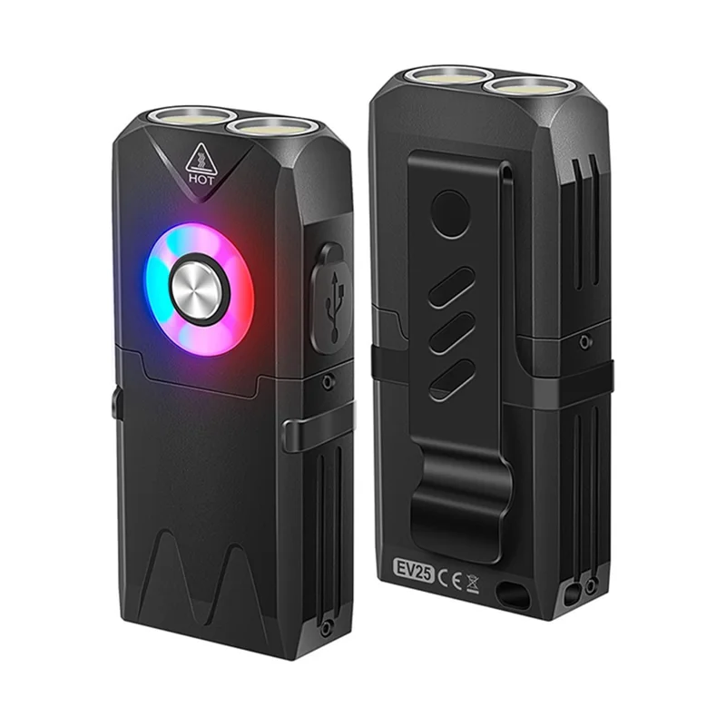 EV25 IP66 Waterproof EDC Multi-Function Flashlight 650 Lumens Brightness Mini Keychain Magnetic Flashlight with Pen Clip