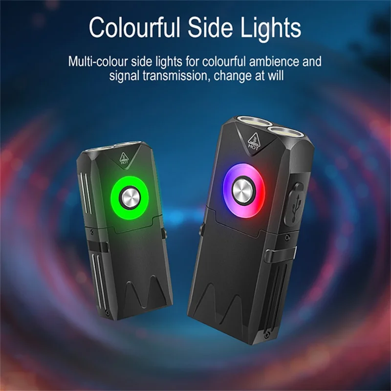 EV25 IP66 Waterproof EDC Multi-Function Flashlight 650 Lumens Brightness Mini Keychain Magnetic Flashlight with Pen Clip